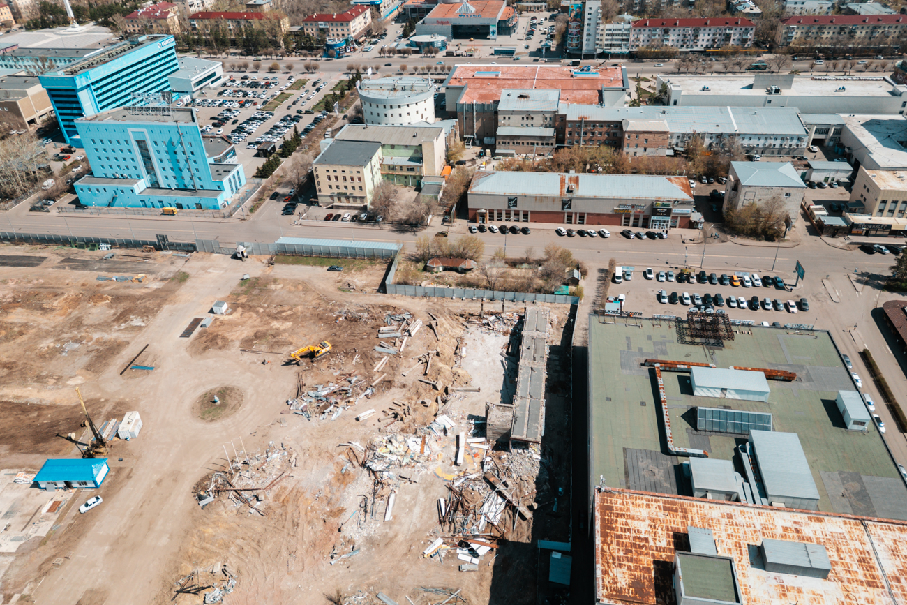 Центральный парк, Караганда, стройка