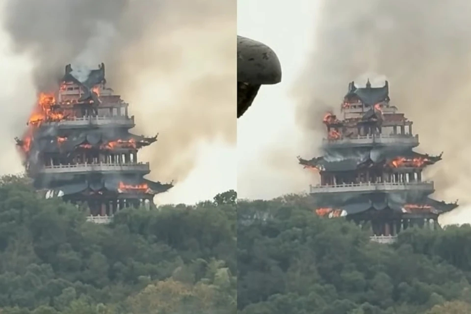 Турист стал причиной пожара в древнем китайском храме из-за неправильно использованных свечей